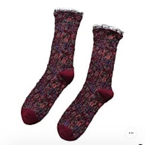 Patterned Maroon Socks